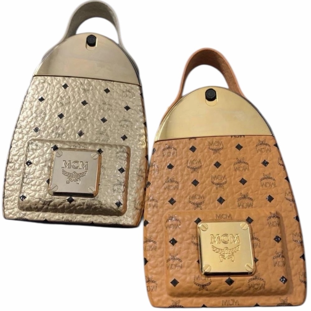 MCM Mini Backpack Perfume Bottle Bag Charm Keychain Glass Acrylic EMPTY - Picture 2 of 5